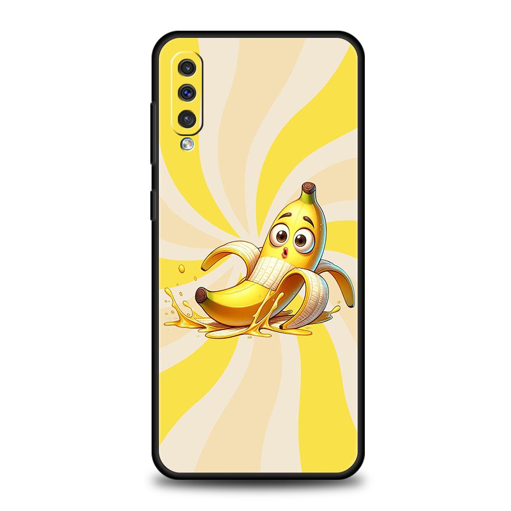 Phone Case for Samsung Galaxy A56 A36 A26 A06 A16 A24 A36 A54 A14 A42 A22 A20 A12 A10 5G Soft TPU Shell Funny Bite Apple Banana