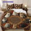 Kätzchenmuster Bettwäsche Steppdecke Set Bettbezug Kissenbezug Heimdekoration Geburtstagsgeschenk (1 Bettbezug + 2 Kissenbezüge, ohne Füllung)