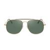 Customized UV400 Sun Glasses Fashion Metal Sunglasses with Double Bridge Gold and Gray Frame Made of Alloy