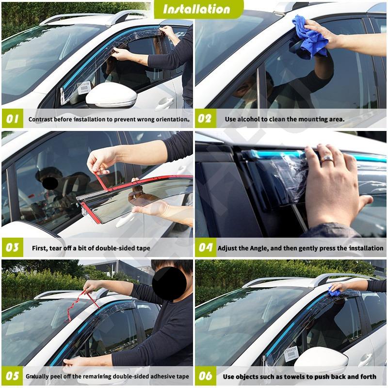 For MG HS AS23 2018-2024 AS33-15FDE 2025 2026 Window Visor Car Window Wind  Rain Deflector Protective Trim External Accessories