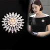 Elegant Rhinestone Pearl Snowflake Brooch - Premium Alloy for Wedding and Formal Wear
