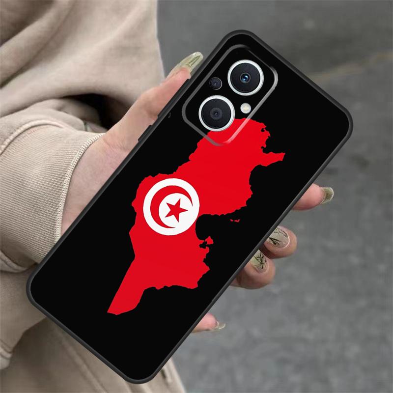 Tunisia Flag Map Case For OPPO Reno 11 11F 10 Pro 4Z 5Z 8T 5 6 7 8 Lite OPPO Find X5 X6 Pro X2 X3 Lite Cover