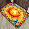 Sunny Butterfly Rug for Kids Room  Vibrant Sunflower Area Rugs  Christmas Gift Ideas for Children's Décor Skid resistant carpet