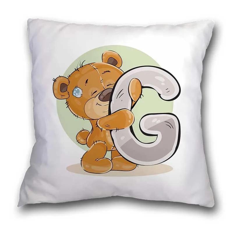 Cute Cartoon Bear Animal Pillowcase Cushion Cover Printing Suitable for Sofa Children's Room Decorative Pillowcase