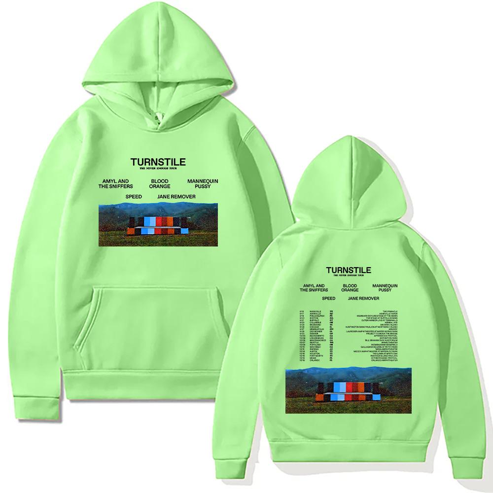 Turnstile Band Hoodies Turnstile The Never Enough Tour 2025 Sweatshirt Unisex Hip Hop Rock Street Pullovers Two Sides Streetwear
