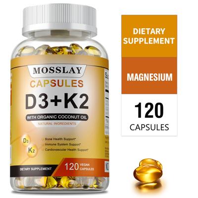 Complesso Vitaminico Immunitario - Ricco di Vitamine D3 e K2 ad alta potenza - Formula 2-in-1 - Potenzia le funzioni cerebrali, allevia l'umore e supporta i muscoli - Non OGM
