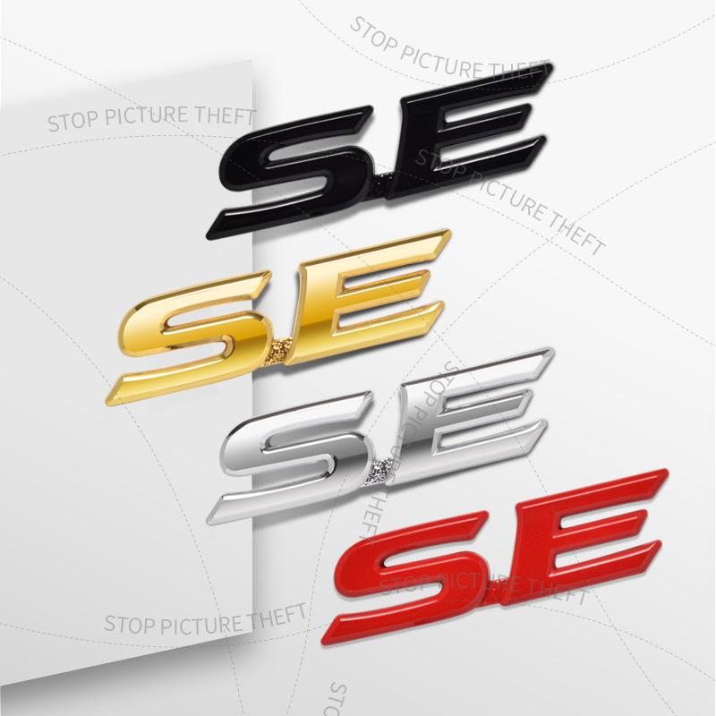 1Pcs 3D Metal SE Logo Emblem Badge Car Rear Tail Bumper Trunk Sticker For Toyota Sienna Corolla Camry Rav4 Highlander Yaris