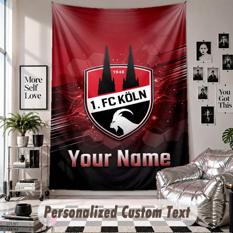 Wandbehang mit individuellem Namen & Text, FC Köln Dekorativer Wandbehang für das Schlafzimmer
