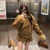 Korean Retro Wool Coat with Fur Collar - Autumn/Winter Women's Slimming, Loose Fit.