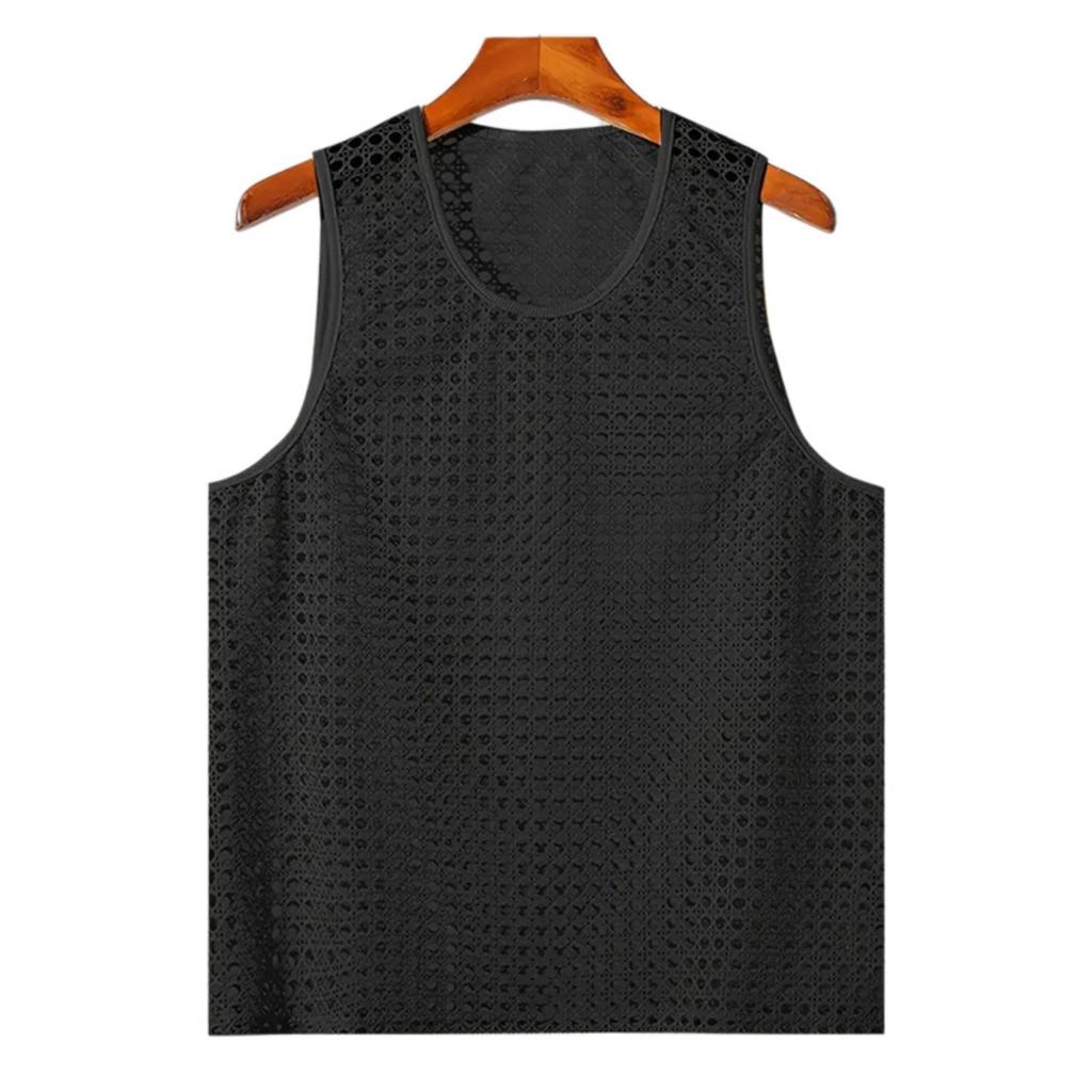 Hollow Fitness Sports Sleeveless T-shirt Sexy Knitted Vest