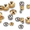 50pcs Stainless Steel 3-10mm Gold Color Steel Color Round Bead Caps Spacer Beads for Jewelry Making DIY Components Supplies