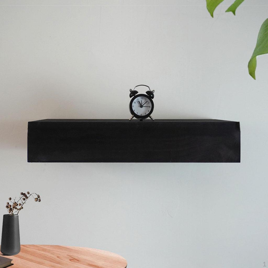 Floating Shelf Holder with Compartment Decorative Wall Mount Drawer Storage Rack for Small Space
