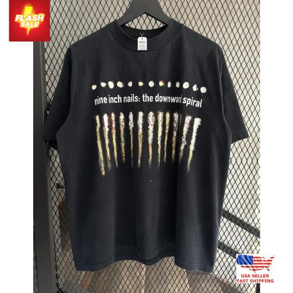 New Apparel Vintage 1994 Nine Inch Nails The Downward Spiral T-Shirt, NIN Band T Unisex T-Shirt S
