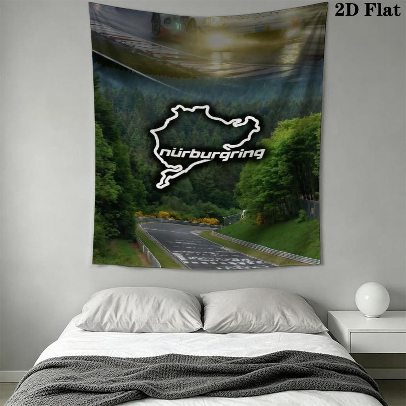Nurburgring Wall Tapestry Aesthetic Wall Hanging Printed Fabric Blanket Decorative Tapestries for Bedroom Living Room Home Decor