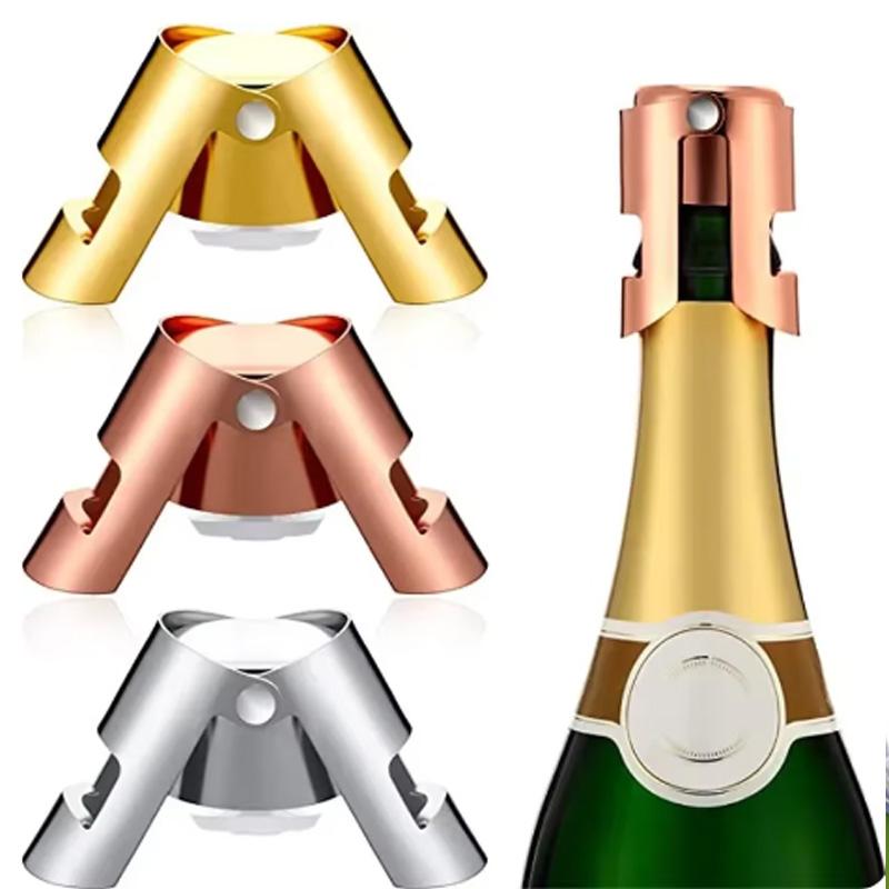 Portable Stainless Steel Champagne Sparkling Stopper Sealing Bottle Cap Wine Bottle Stopper Wine Beer Bottle Cork Plug