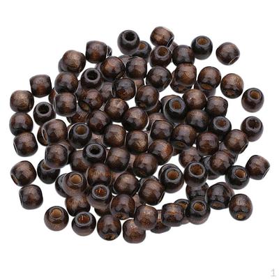 100 Stück Kaffee-Holzfass europäische große Lochperlen Charms DIY Schmuck