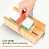1.4L Soap Making Kit Soap Molds Wooden Silicone Soap Rectangular Mold with Stainless Steel Wavy and Straight Cutter Multipurpose