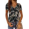 Summer Women's T-shirt Camouflage V-neck T Shirt Ladies Fashion Short Sleeve Tops Retro Streetwear Fashion Clothes Female Casual