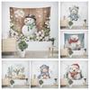 New Year Christmas White Bear Pattern Living Room Bedroom Decorative Tapestry