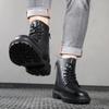 Mode Herbst- und Winter Herren High-Top Lederschuhe Bequem und warm Täglich Büro-Outdoor Freizeit Walking Trendige Herrenstiefel