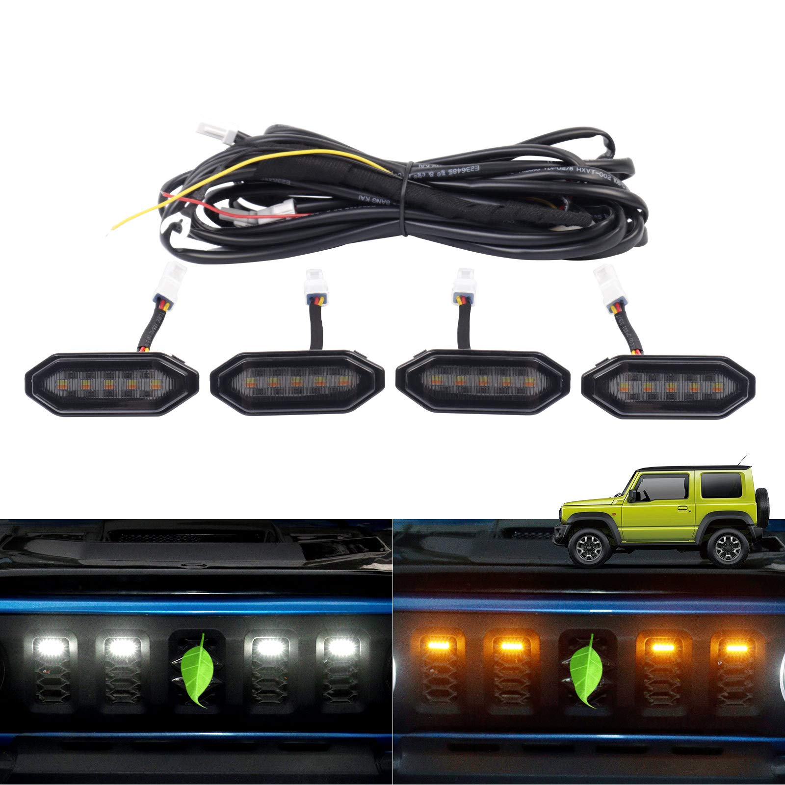 

Светодиодные лампы решетки радиатора Cartist для Jimny Jimny Sierra Решетка радиатора Решетка радиатора Светодиодная лампа Дневной ходовой свет Предупреждение Противотуманный Дымчатый JIMNY SIERRA JB74W Высокий Легкий