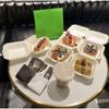 10PCS Disposable Bento Food Lunch Box Baking Dessert Cake Burger Packing Boxes Environmentally Friendly Biodegradable Pulp Boxes
