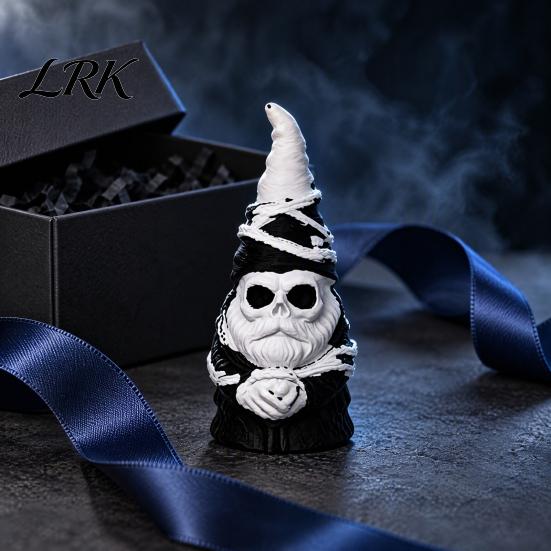 Spooky Outdoor Yard Decorations Gothic Skull Gnome Statue, 3D Printed Faceless Garden Figurine, Unique Home Accessories Halloween Skeleton Ornament
