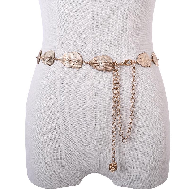 Korean-Style Women's Thin Metal Waist Chain - Versatile Fashion Accessory for Dresses, Shirts, T-Shirts, and Pants.
