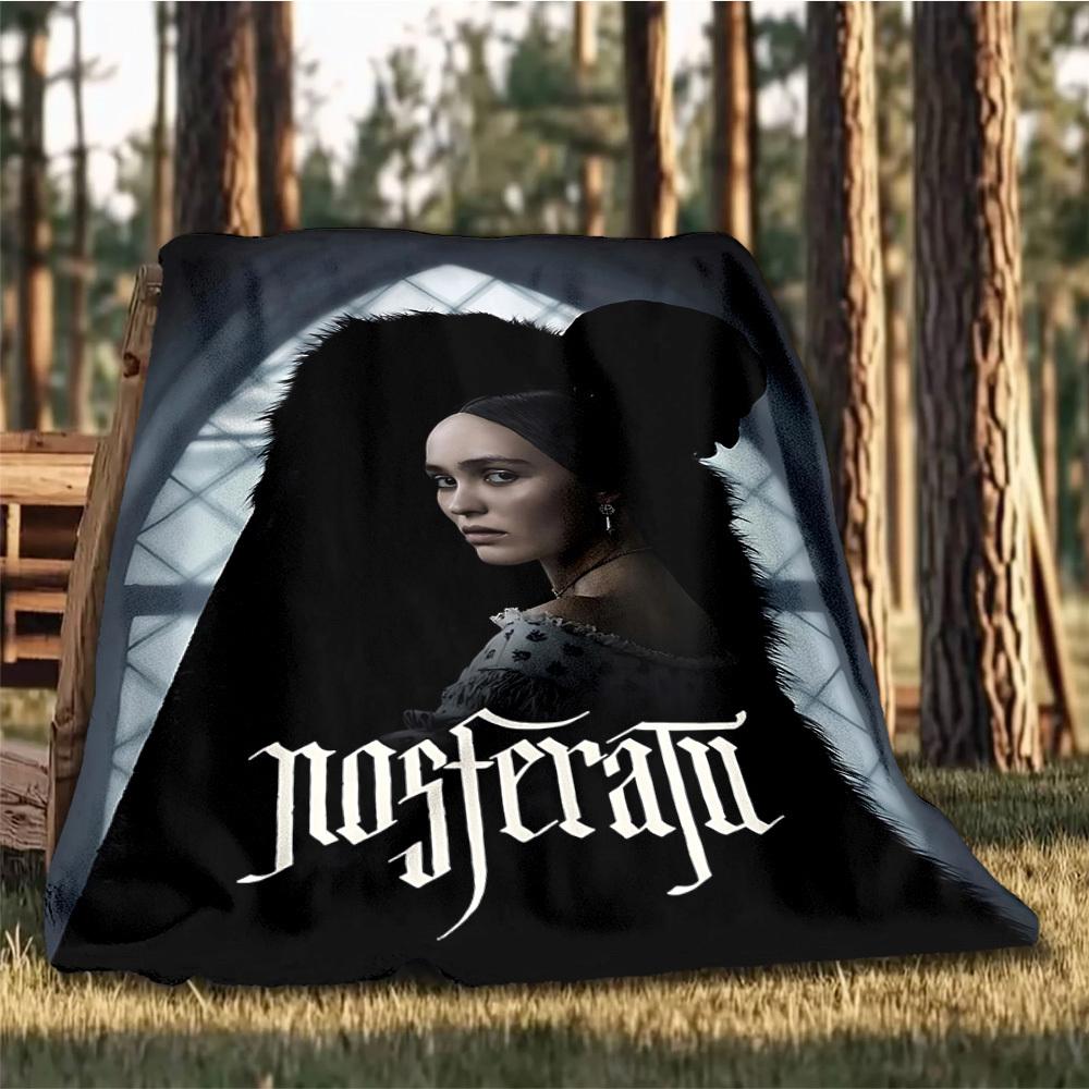 1pc Nosferatu, Dracula Outdoor Flannel Blanket Gift For Boys Girls Adults, Family Friends