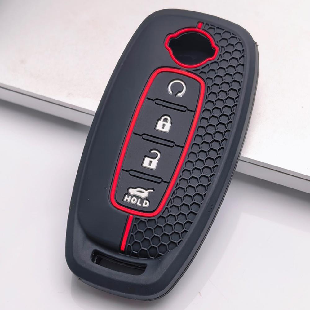 Key Fob Cover for Nissan Sentra Altima Models Rogue Silicone Key Fob Cover for Nissan Sentra Altima Rogue 4 Button Smart Key Protector чёрный