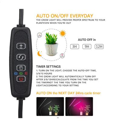 Vollspektrum LED Pflanzenlampe, einstellbare USB-Phytolampe für Indoor-Gemüseblumensämlingszelt-Pflanzenwachstums-Phytolampe