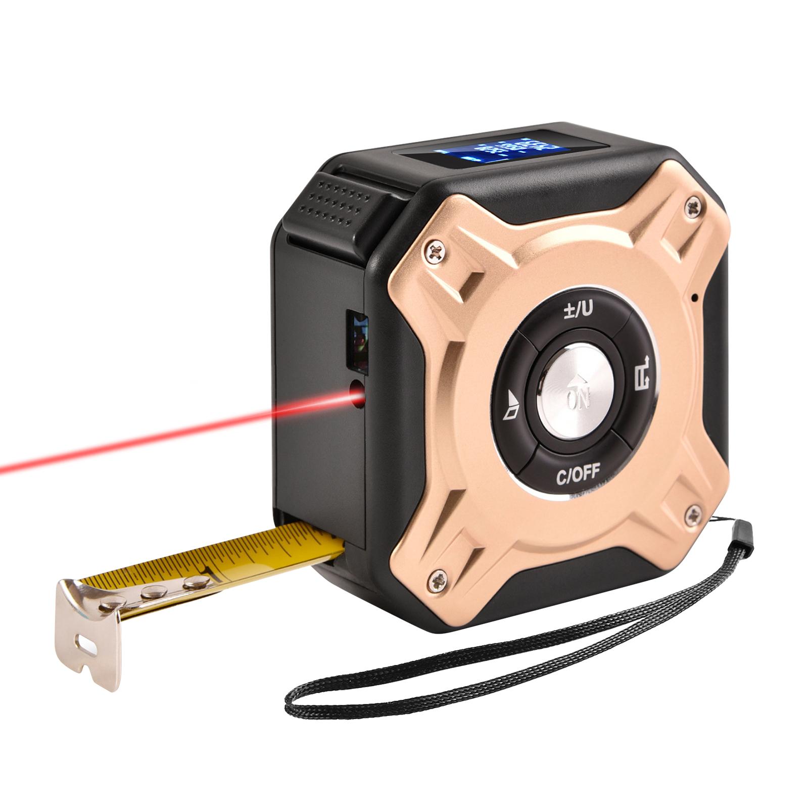 

Лазерная рулетка 3 в 1, цифровой дальномер, измерительная лента 16 футов, перезаряжаемая мультиметровая лента 131 фут