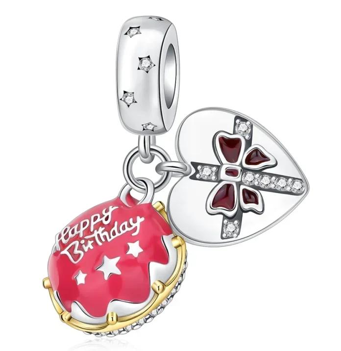 Sparkling Purple Charms 925 Silver Jellyfish Birthday Pendant Bead Compatible Original Bracelet DIY Jewelry Accessories