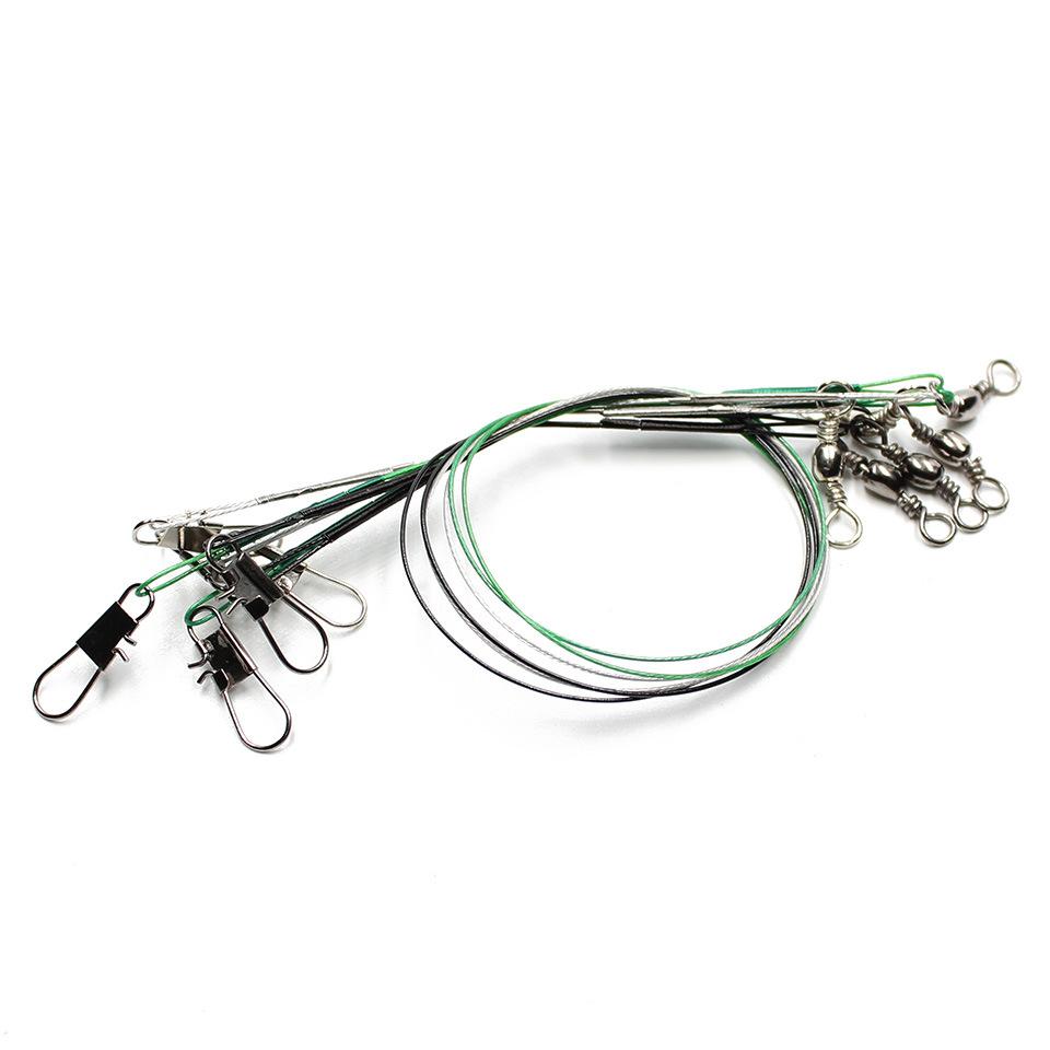 10Pcs Steel Fishing Line Steel Wire Leader With Swivel Olta Fishing Accessory Lead Core Leash Fishing Leader Wire Tackle Pesca