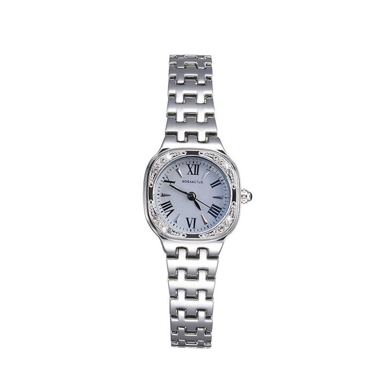 Fashion Women S Watch Girls High Sense Square Metal Strap Waterproof Quartz Watch серебро белый