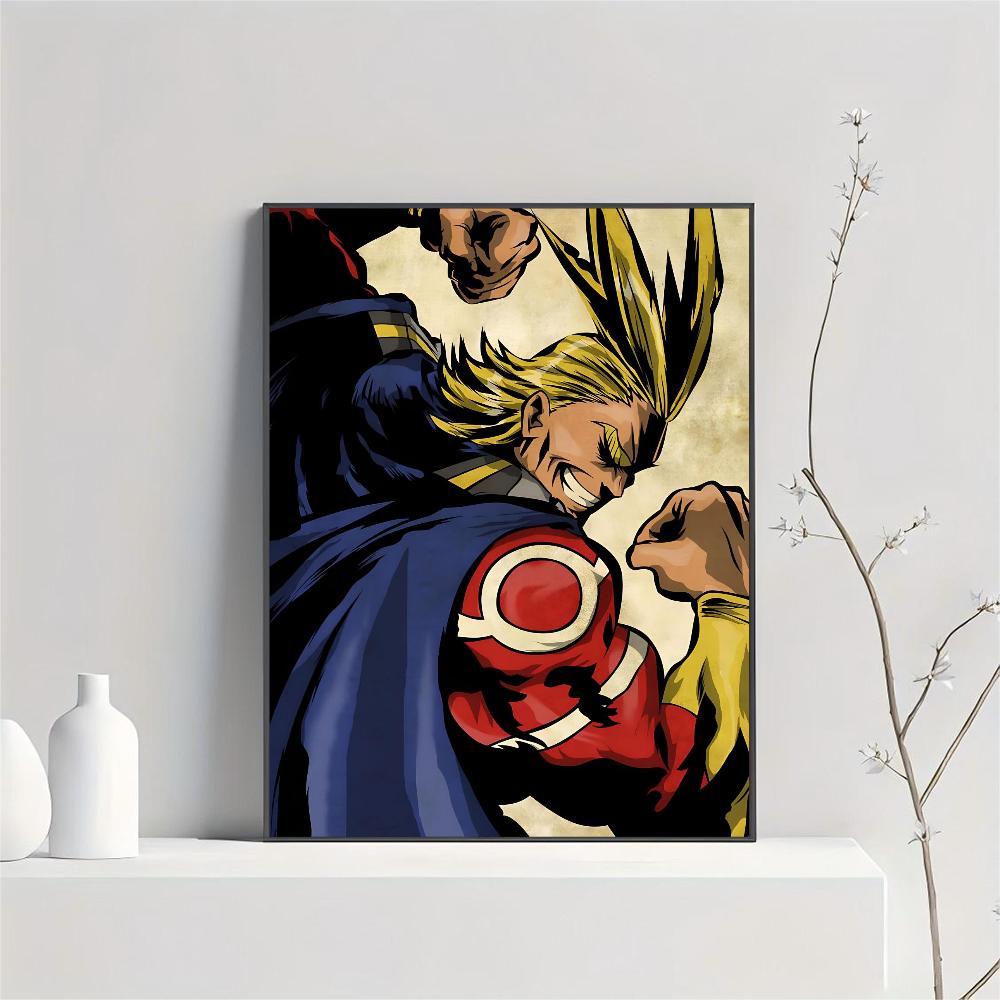 1pc Japan Hot Classic Anime Boy All Might My Hero Academia Poster HD Posters Home Room Bar Cafe Decor Art Wall Painting Picture