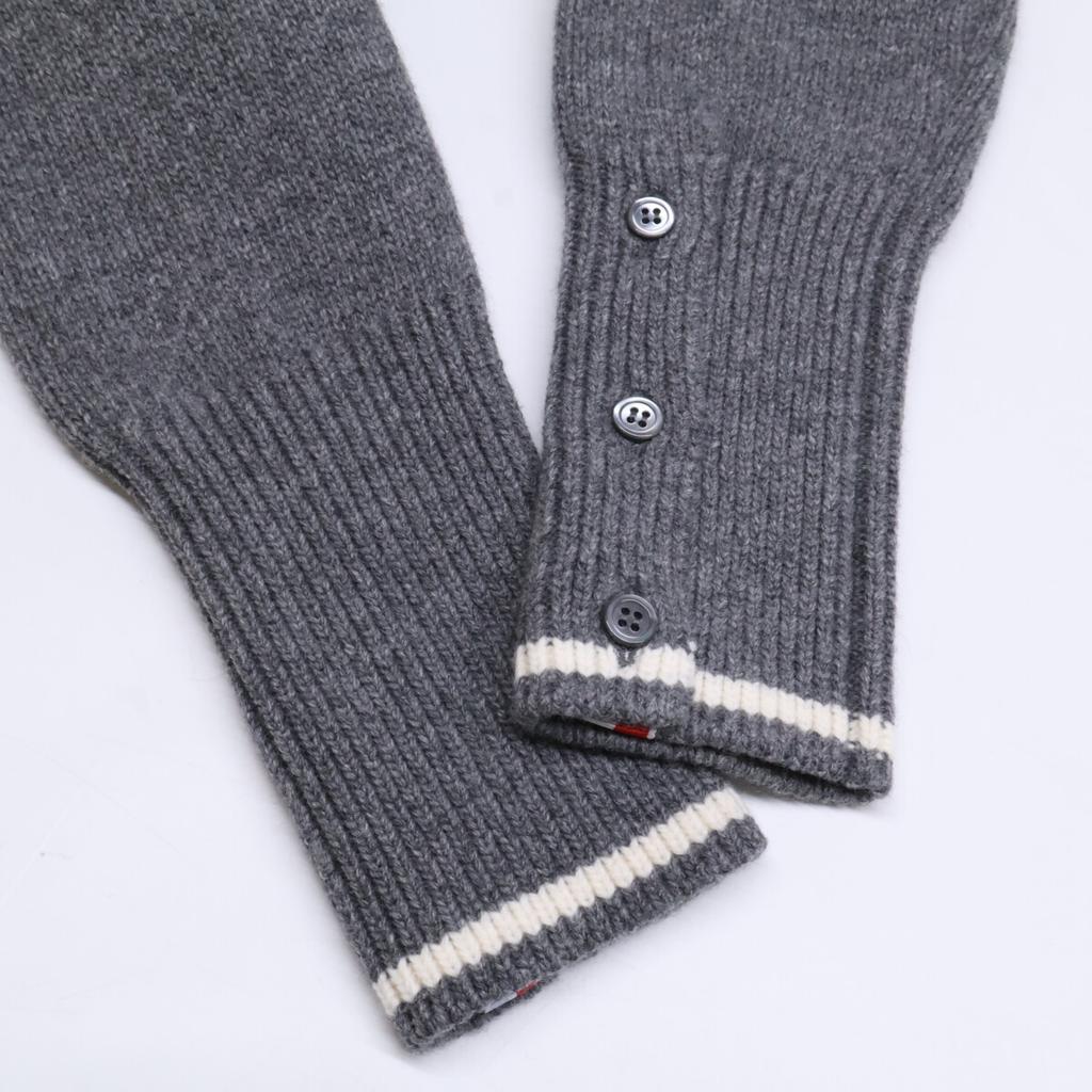 THOM BROWNE Authentic Japanese Domestic Product FCK657A-Y1029-035 Fine Merino Intarsia Goose 4-Bar V-Neck Cardigan tops 36 grayUsed