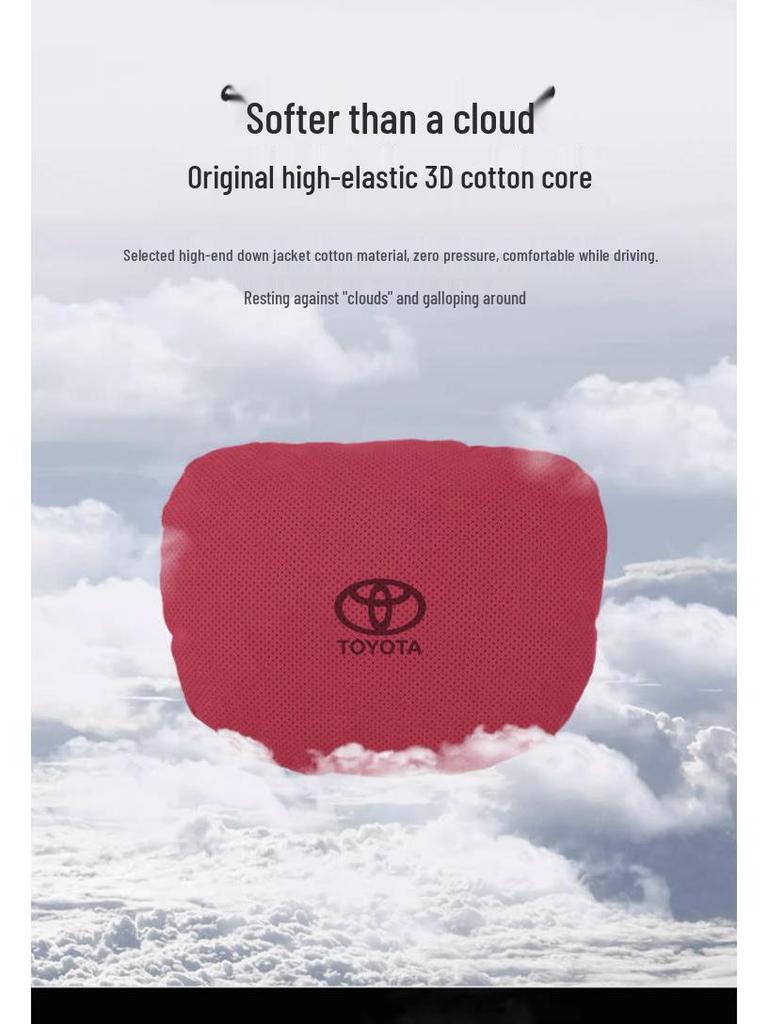 Suede Lumbar Support Cushion for Toyota Headrest - Camry, Highlander, Avalon, RAV4, Wildlander