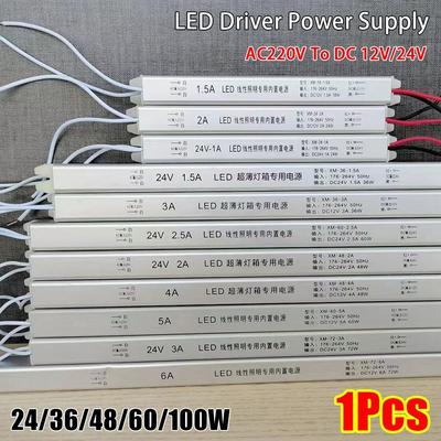 1Pcs 24W 36W 48W 60W 100W LED Driver Power Supply Advertising Board Power Parts AC220V To DC 12V/24V Switching LED Driver