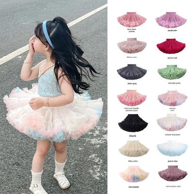 High-Quality 2nd Generation Children's Tutu: Full Mesh, Wide Waist, Puffy Princess Skirt