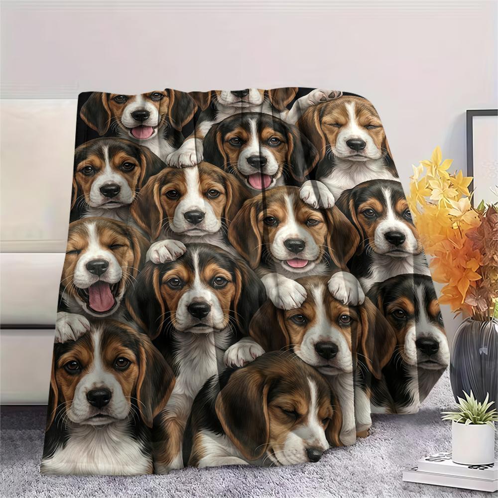 Many cute puppies Print Flannel Blanket,High quality Comfortable for All Seasons,Home Decor,Warmth and Comfort,Perfect for Christmas Gifts