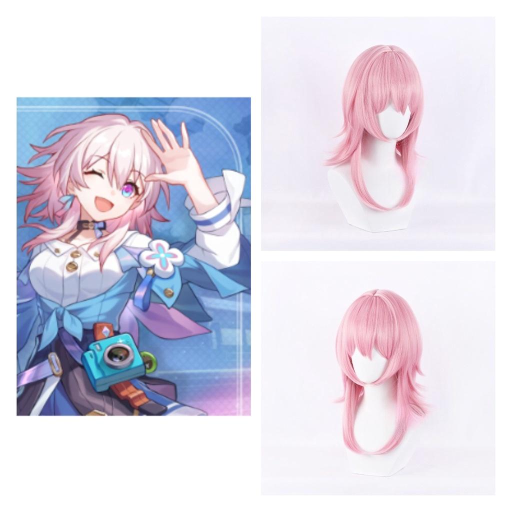 Sakura Pink Gradient Three Seven Cosplay Wig With Realistic Scalp