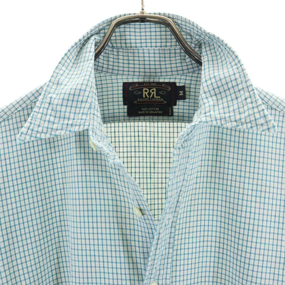 RRL 90er Jahre Altrot 3 Sterne Initialen-Etikett Langarm Karopulli M Grünsystem Herren Gebraucht