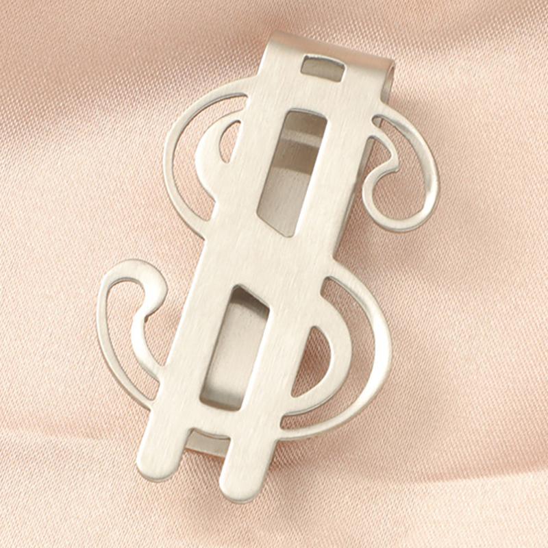 1Pcs Slim Money Clip Stainless Steel Cash Bills Credit Clip  Dollar Design  Coin Banknote Cash Clamp Holder