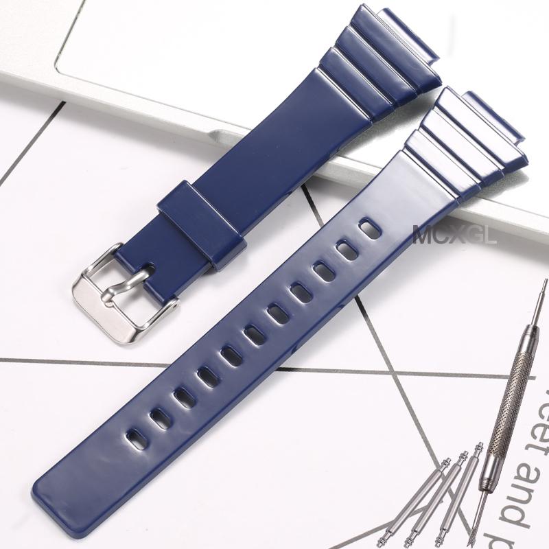 Pryskyřičný řemínek na hodinky pro Casio W-215H W215H W-217H F105W F108WH Náhradní řemínek 18mm Vodotěsné sportovní hodinky Příslušenství