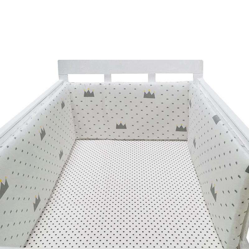 Soft Pure Cotton Removable and Washable Baby Crib Bumper, Anti-Collision, One-Piece Design