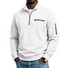 Men's Waffle Textured Half Zip Sweatshirt Stand Collar Long Sleeve Casual Pullover