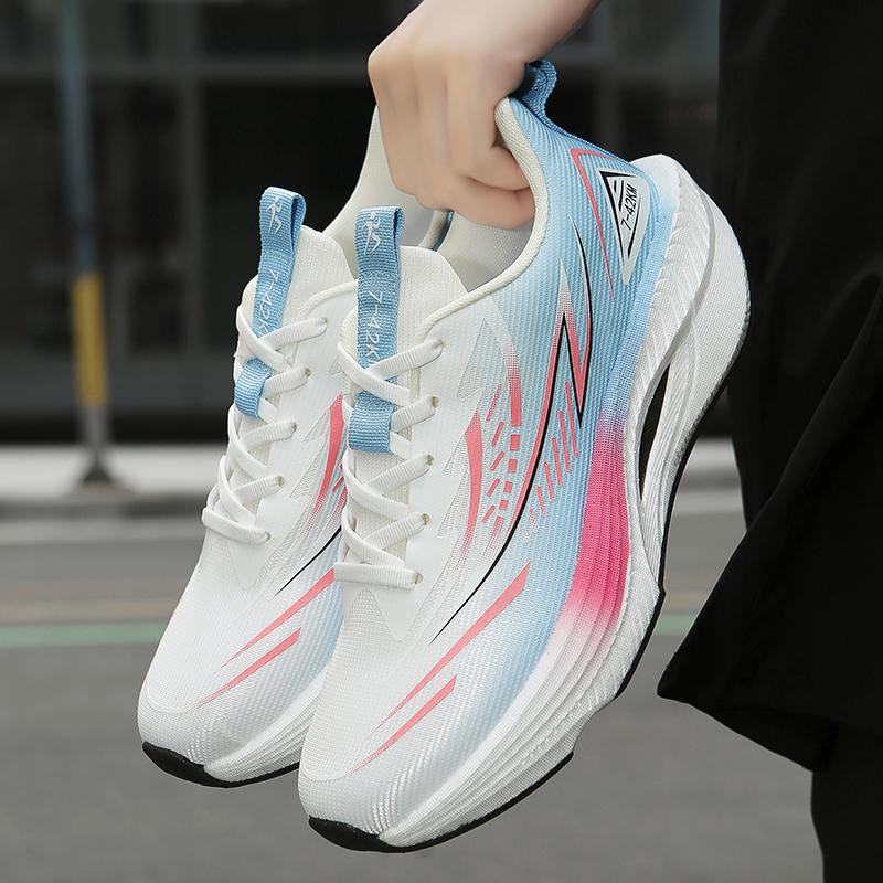 Running Shoes Air Cushion Jogging Shoes Carbon Board Marathon Men Sports Breathable Lightweight Women'S Nonskid Casual Sneakers