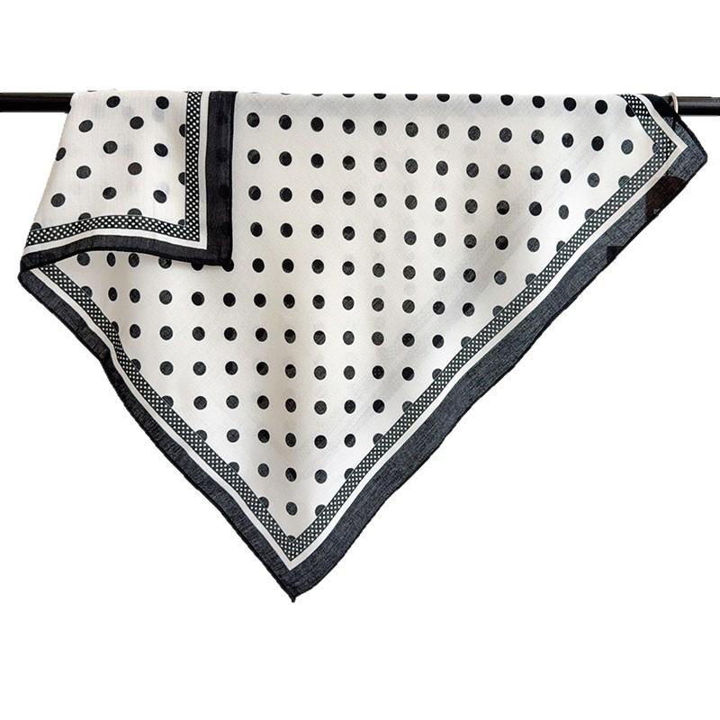 Polka Dot Silk Scarf Women's 1116 New High-end Silk Hair Small Square Scarf Korean Version Fashionable and Simple Matching Shirt Shawl Women