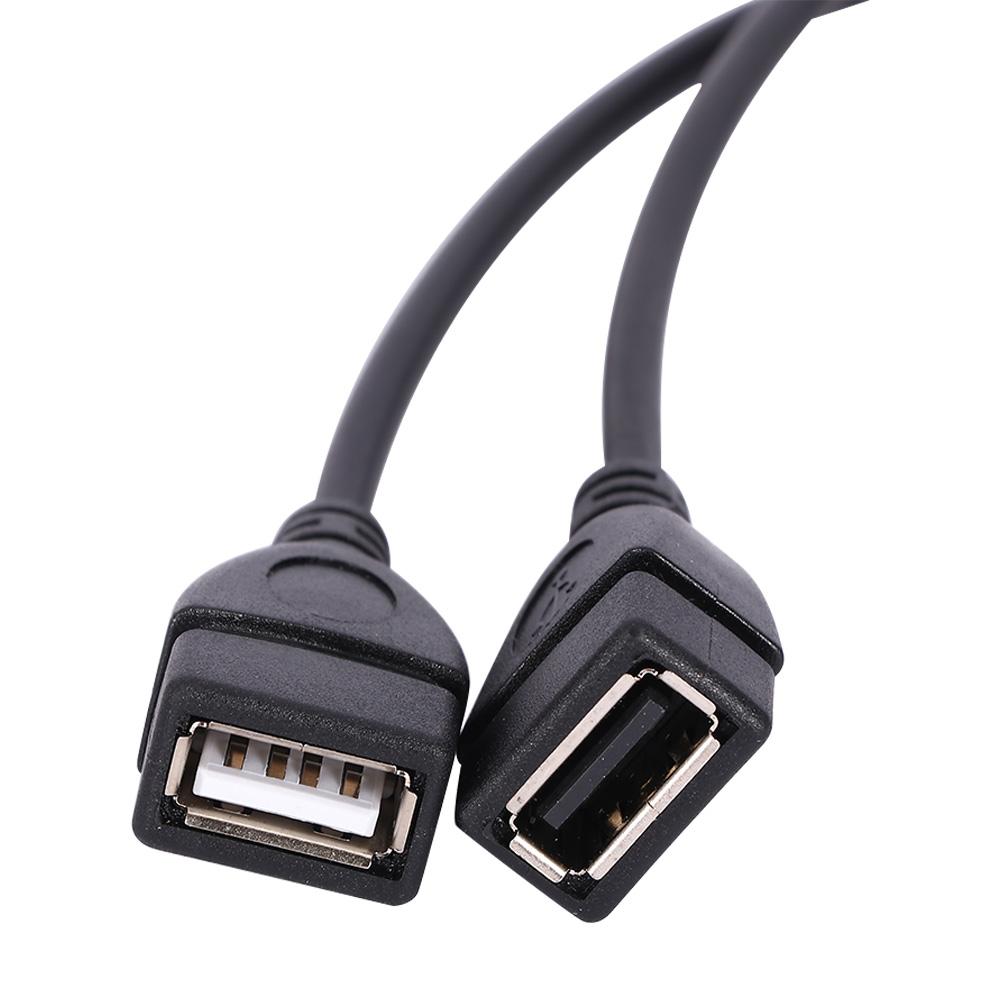 Power Adapter A-Male To 2 A-Female Dual Female USB2.0 Data Cables Y Cable USB Extension Y Splitter